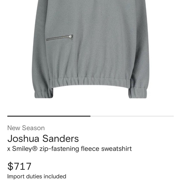 Joshua Sanders Smiley Gray Half-Zip Men's Sweater - Picture 3 of 4